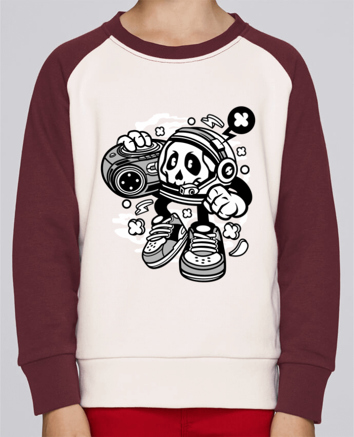 Sweatshirt Kids Round Neck Stanley Mini Contrast Astronaute Boombox Cartoon | By Kap Atelier Cartoon by Kap Atelier