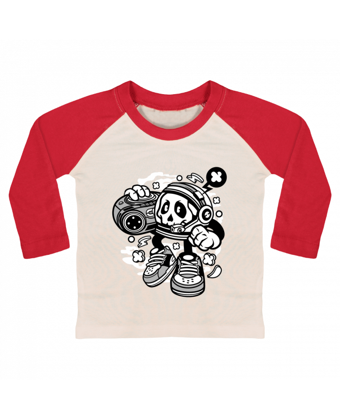 T-shirt baby Baseball long sleeve Astronaute Boombox Cartoon | By Kap Atelier Cartoon by Kap Atelier
