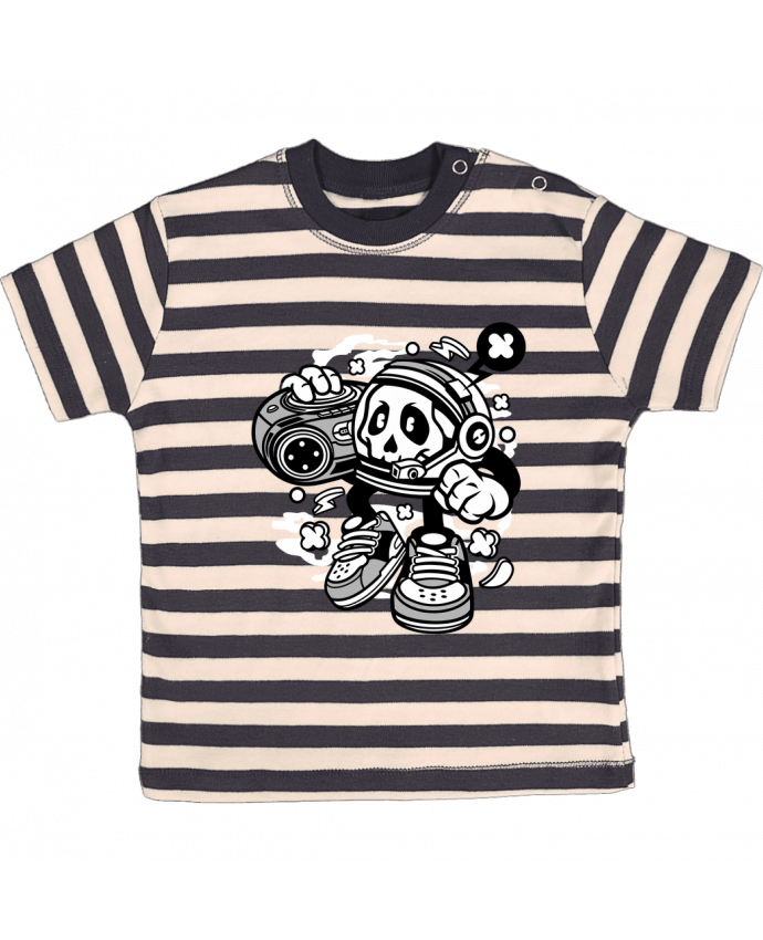 T-shirt baby with stripes Astronaute Boombox Cartoon | By Kap Atelier Cartoon by Kap Atelier