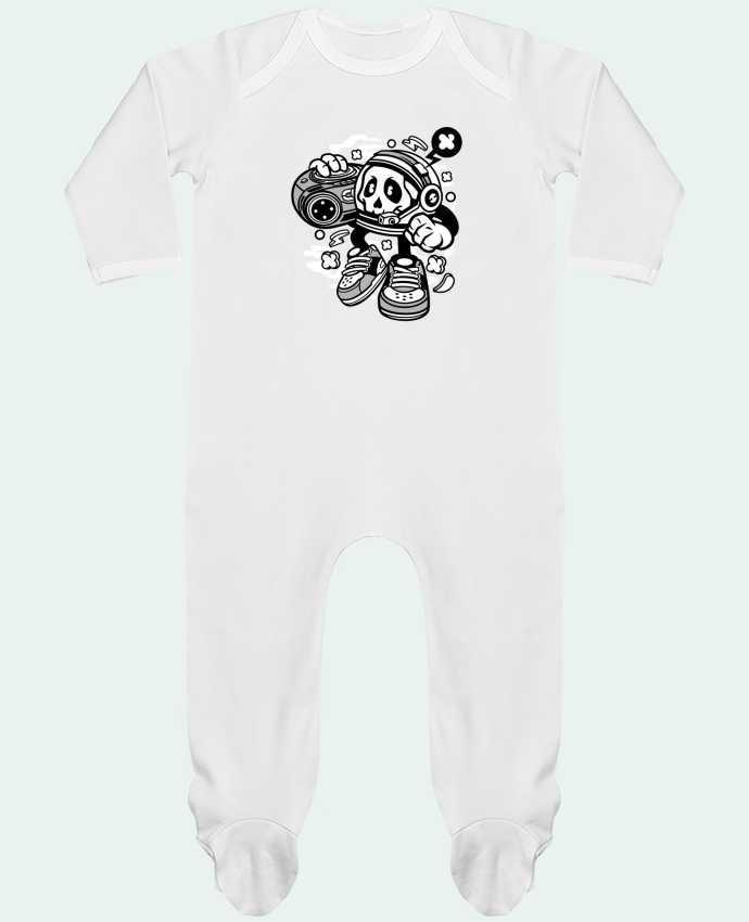 Baby Sleeper long sleeves Contrast Astronaute Boombox Cartoon | By Kap Atelier Cartoon by Kap Atelier