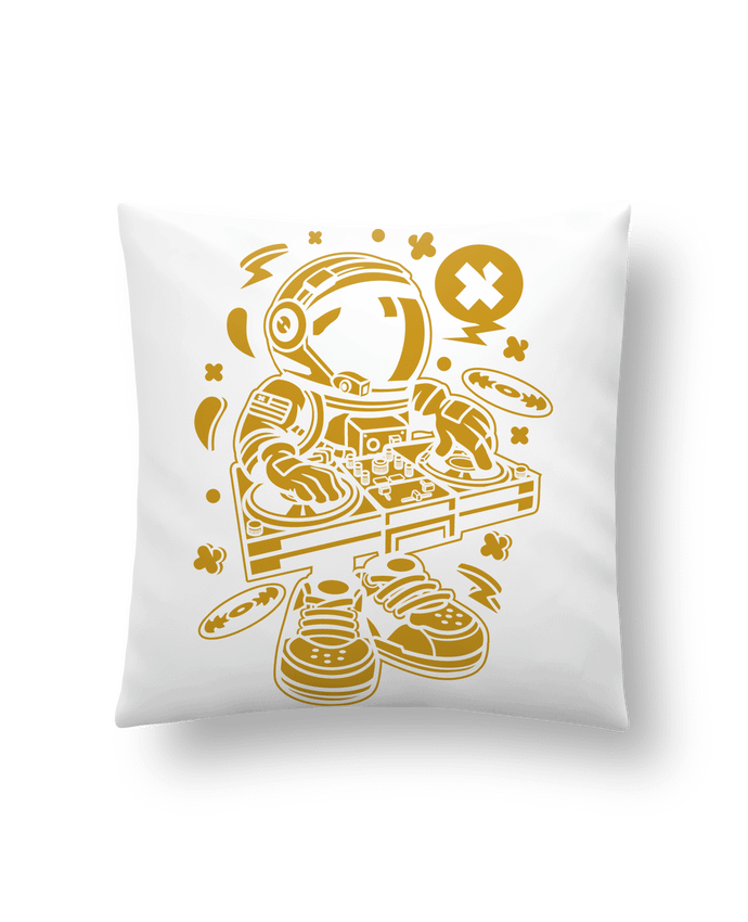 Cushion synthetic soft 45 x 45 cm Dj Astronaute Golden Cartoon | By Kap Atelier Cartoon by Kap Atelier