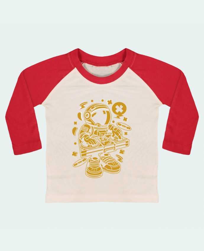 T-shirt baby Baseball long sleeve Dj Astronaute Golden Cartoon | By Kap Atelier Cartoon by Kap Atelier
