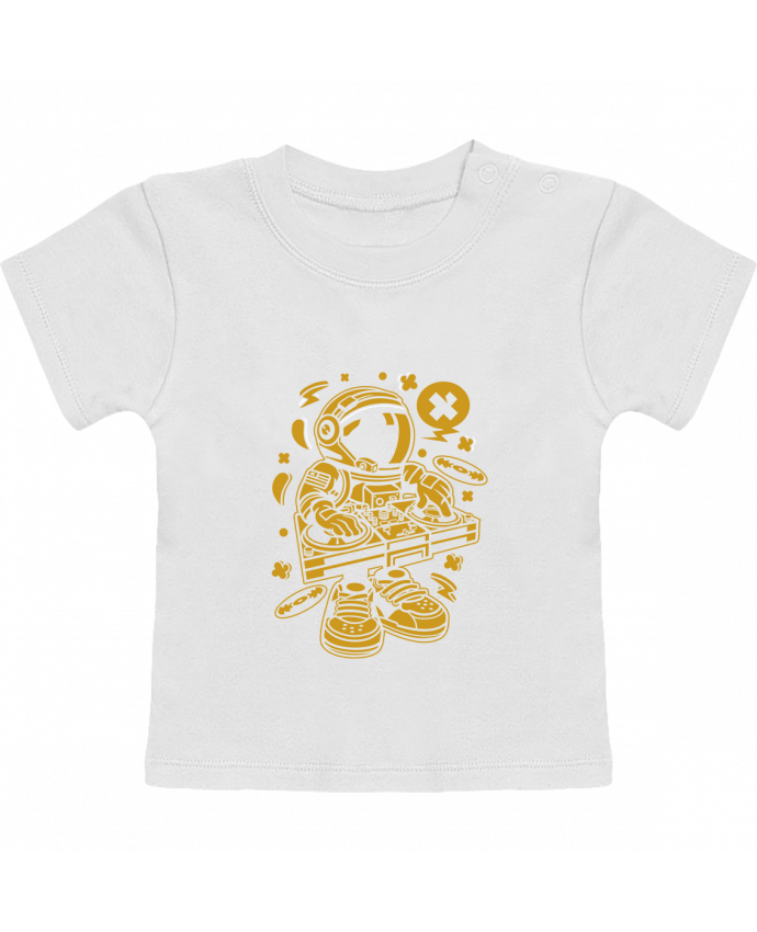 T-Shirt Baby Short Sleeve Dj Astronaute Golden Cartoon | By Kap Atelier Cartoon manches courtes du designer Kap A