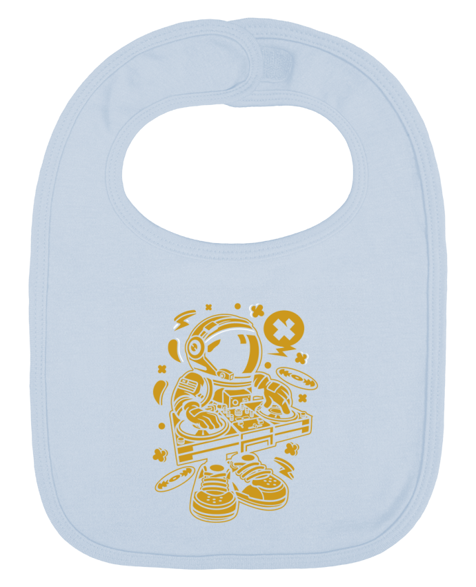 Baby Bib plain and contrast Dj Astronaute Golden Cartoon | By Kap Atelier Cartoon by Kap Atelier