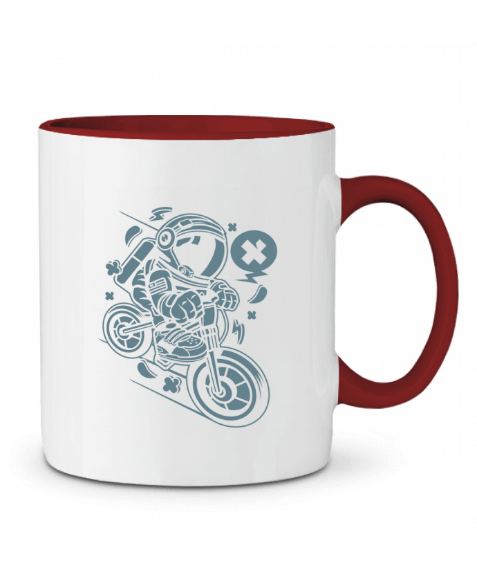 Mug bicolore Astronaute Motard Cartoon | By Kap Atelier Cartoon Kap Atelier