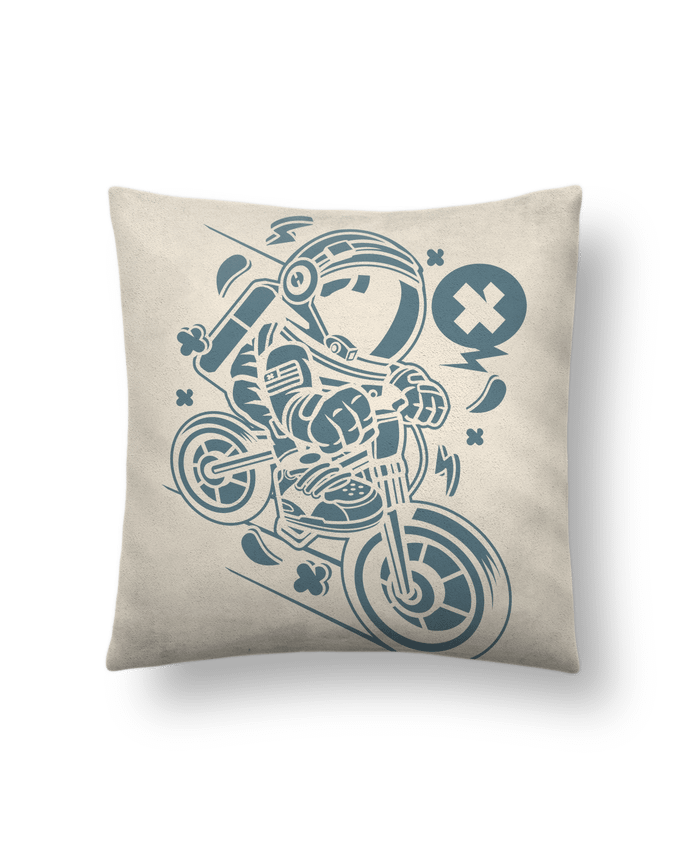 Cushion suede touch 45 x 45 cm Astronaute Motard Cartoon | By Kap Atelier Cartoon by Kap Atelier