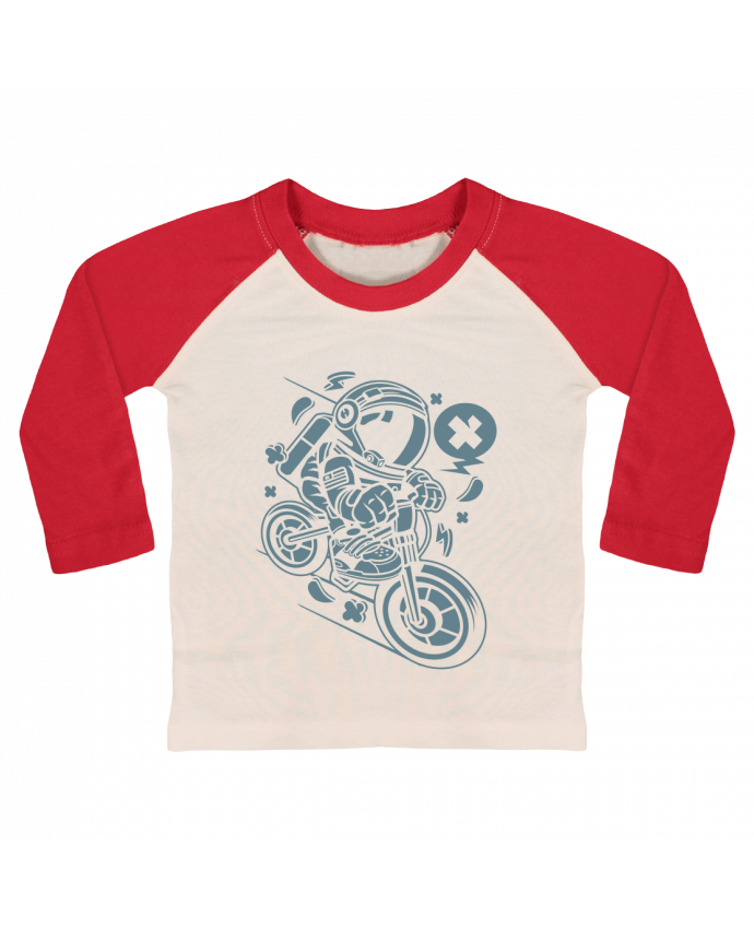 T-shirt baby Baseball long sleeve Astronaute Motard Cartoon | By Kap Atelier Cartoon by Kap Atelier