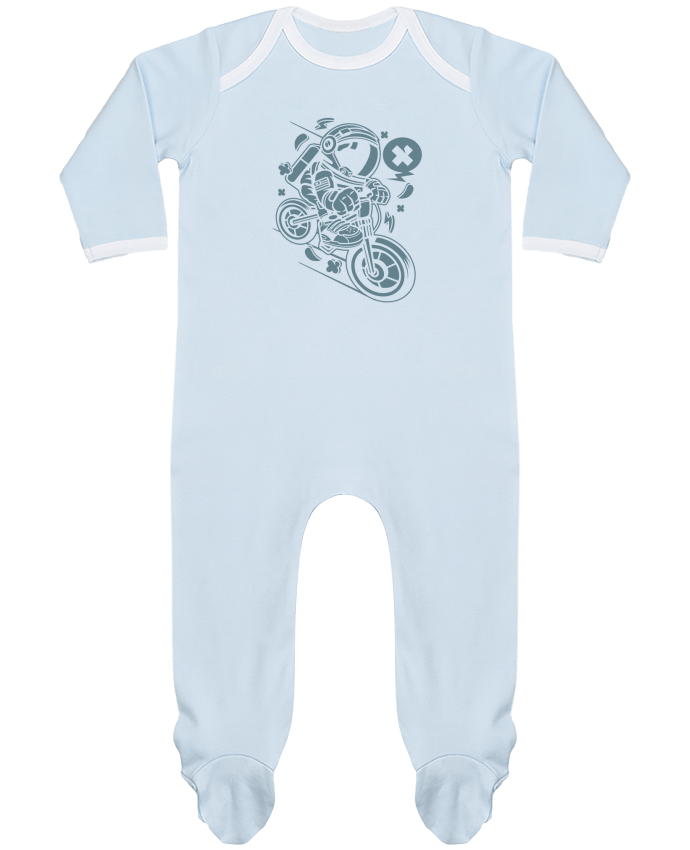 Baby Sleeper long sleeves Contrast Astronaute Motard Cartoon | By Kap Atelier Cartoon by Kap Atelier