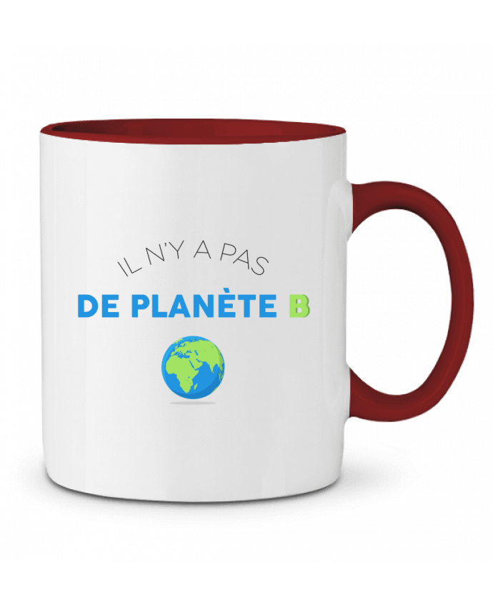 Mug bicolore Il n'y pas de planète B tunetoo