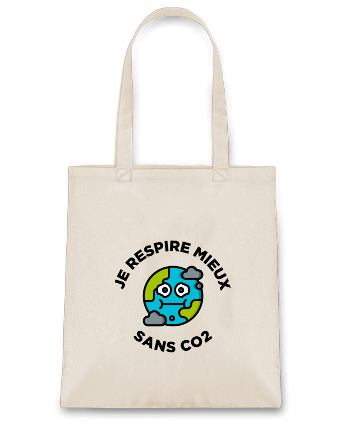 Tote Bag cotton Je respire mieux sans CO2 by tunetoo