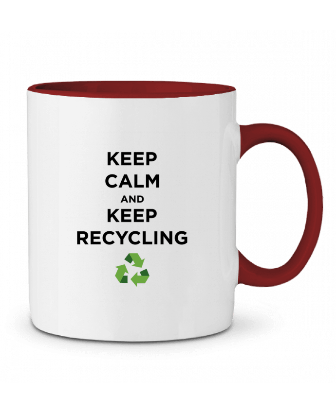 Mug bicolore Keep calm and keep recycling tunetoo