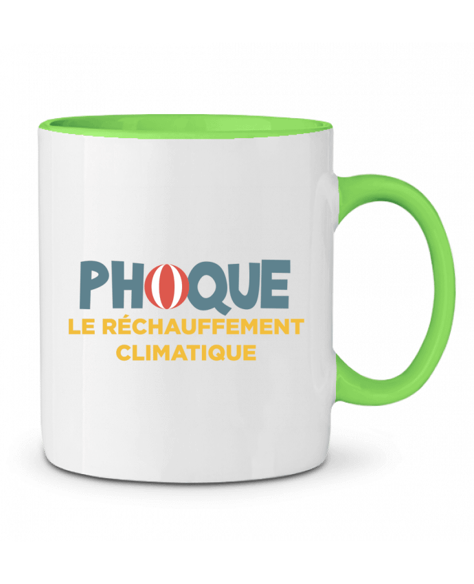 Mug bicolore Phoque le réchauffement climatique tunetoo