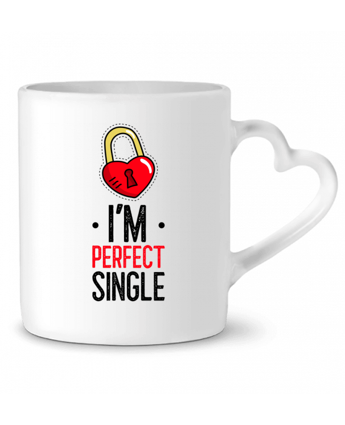 Mug coeur I'am Perfect Single par Sweet Birthday