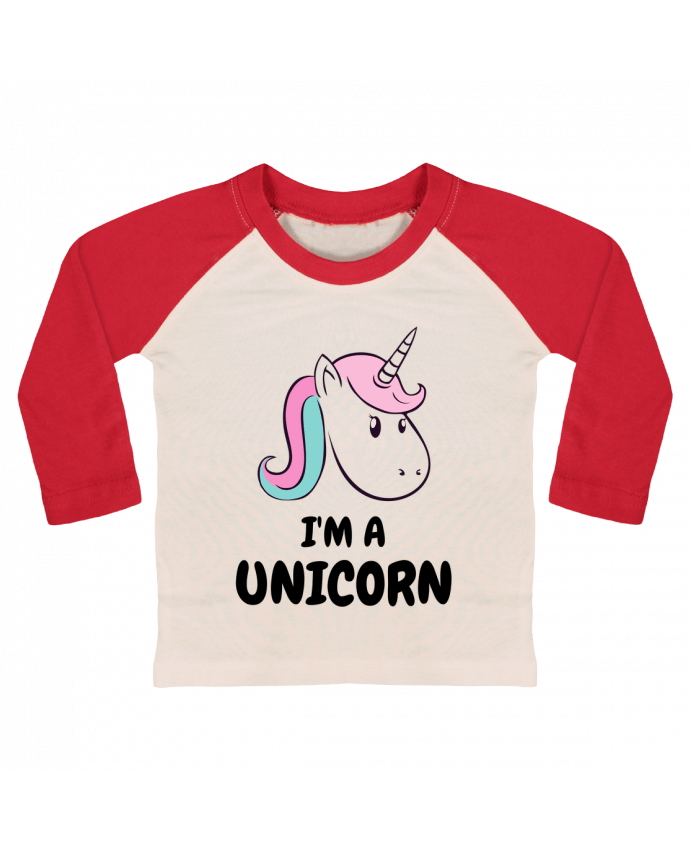 Tee-shirt Bébé Baseball ML I'm a Unicorn par UnyPrint