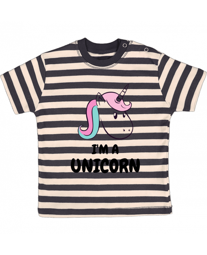 T-shirt baby with stripes I'm a Unicorn by UnyPrint