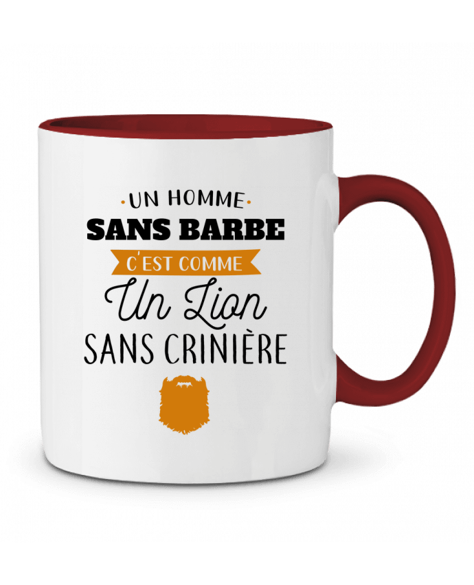 Mug bicolore Un homme sans barbe La boutique de Laura