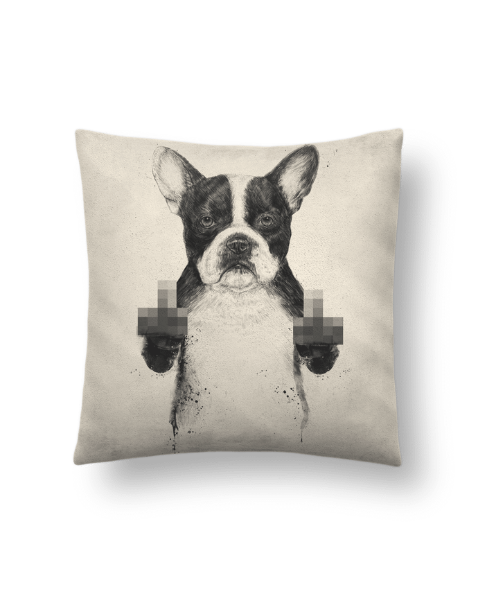 Cushion suede touch 45 x 45 cm Censored dog by Balàzs Solti