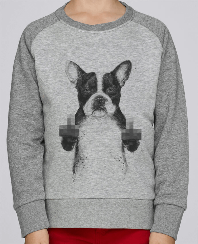 Sweatshirt Kids Round Neck Stanley Mini Contrast Censored dog by Balàzs Solti