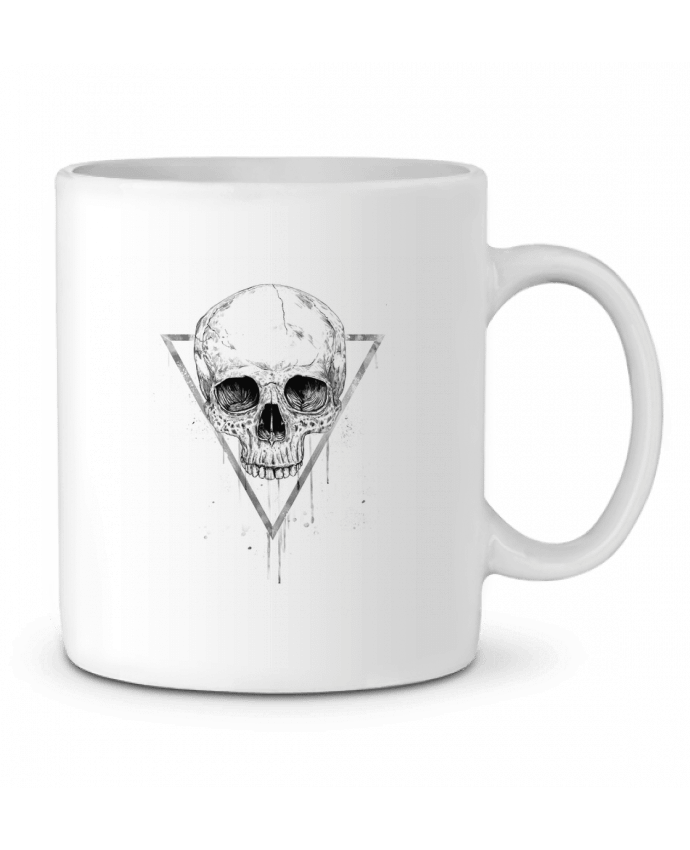 Ceramic Mug Skull in a triangle (bw) by Balàzs Solti