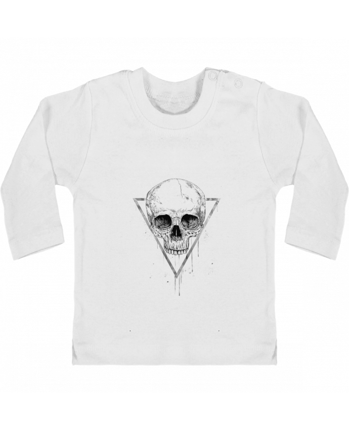 T-shirt bébé Skull in a triangle (bw) manches longues du designer Balàzs Solti