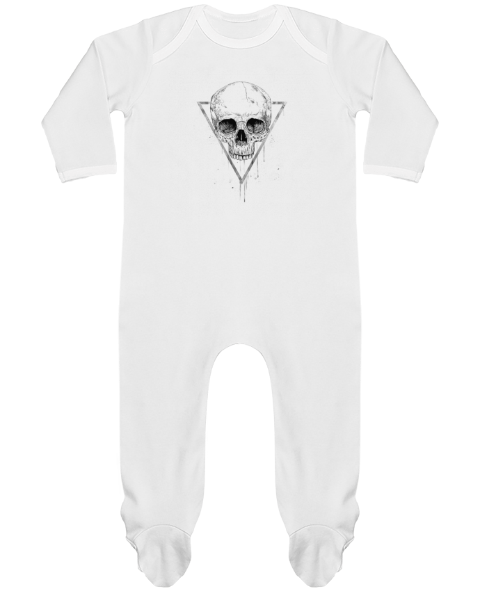 Baby Sleeper long sleeves Contrast Skull in a triangle (bw) by Balàzs Solti