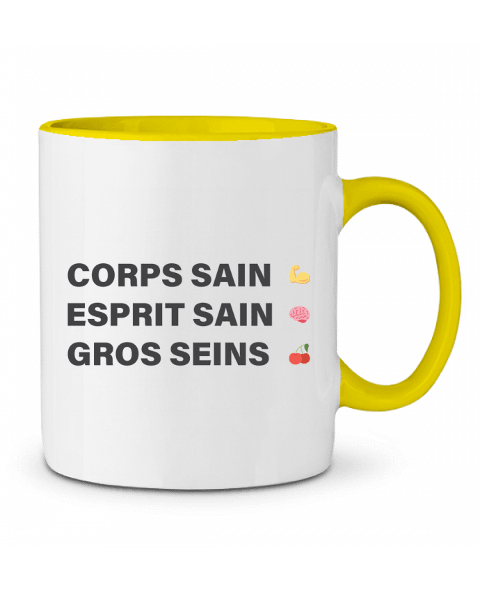 Two-tone Ceramic Mug Corps sain Esprit Sain gros Seins tunetoo