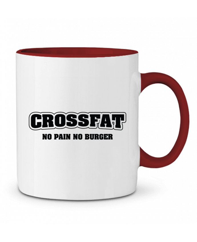 Mug bicolore Crossfat - No pain no burger tunetoo