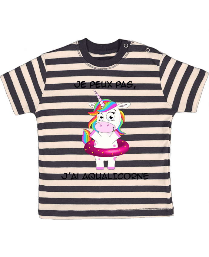 T-shirt baby with stripes Aqualicorne by Nathéo