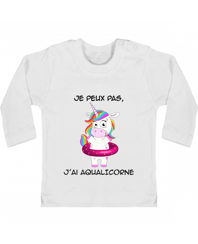 Baby T-shirt with press-studs long sleeve Aqualicorne manches longues du designer Nathéo