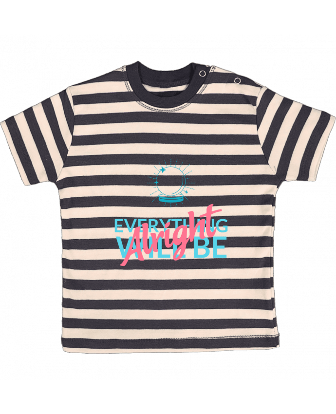 Tee-shirt bébé à rayures t-shirt-design-maker-with-an-optimistic-quote par Printed Sundries