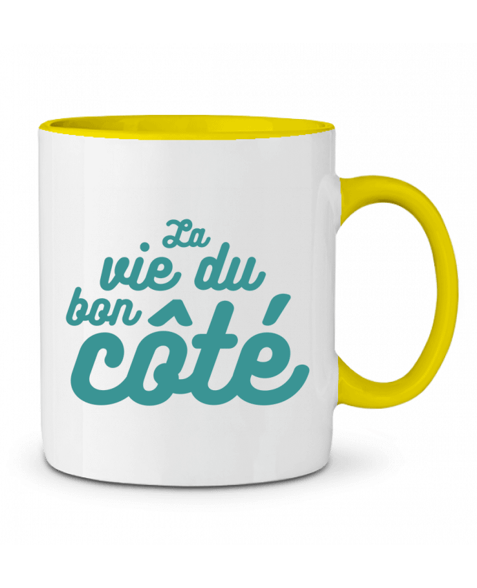 Two-tone Ceramic Mug La vie du bon côté tunetoo
