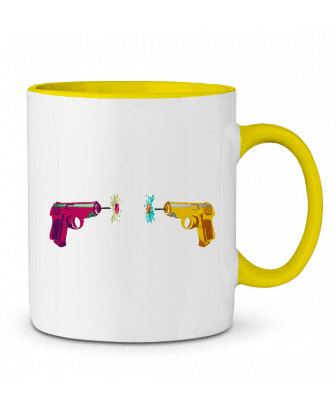 Two-tone Ceramic Mug Guns and Daisies alexnax