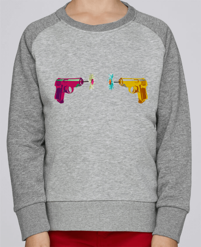 Sweatshirt Kids Round Neck Stanley Mini Contrast Guns and Daisies by alexnax