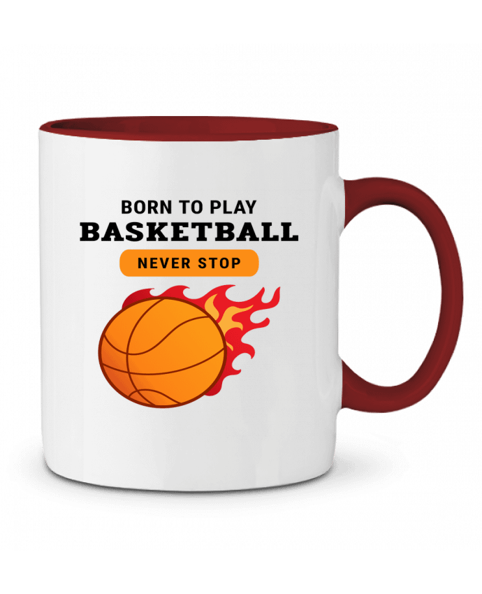 Mug bicolore born to play basketball momo862