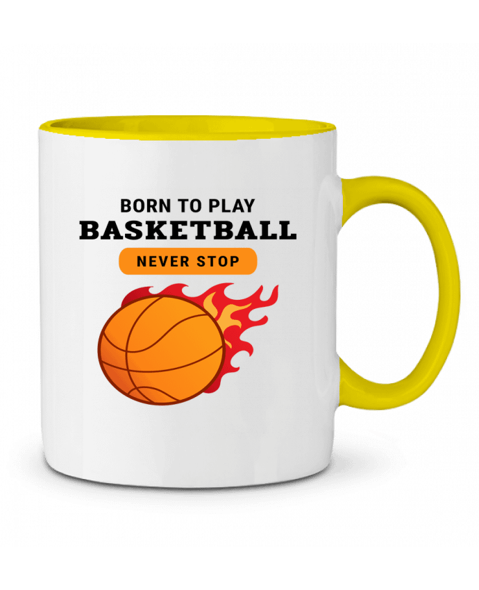 Mug bicolore born to play basketball momo862