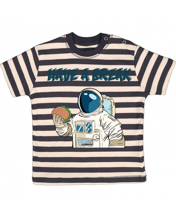 Tee-shirt bébé à rayures astronaute - have a break par jorrie