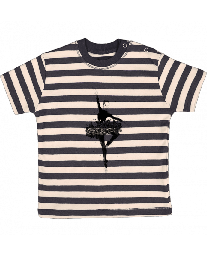 T-shirt baby with stripes Floral dance by Balàzs Solti