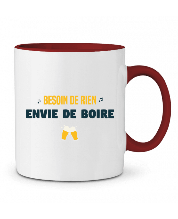 Mug bicolore Besoin de rien envie de boire tunetoo