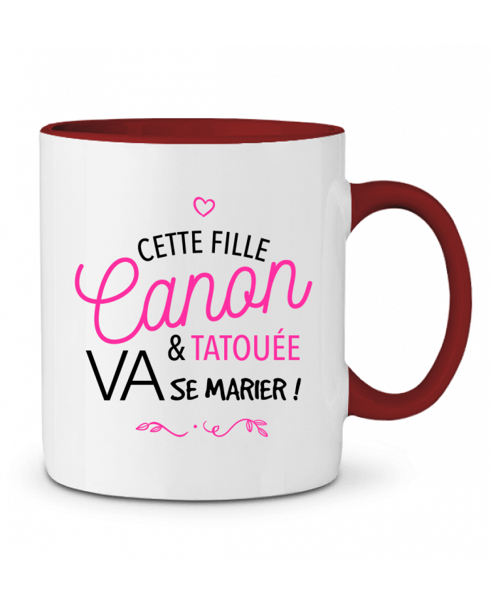 Mug bicolore Cette fille canon et tatouée va se marier! La boutique de Laura