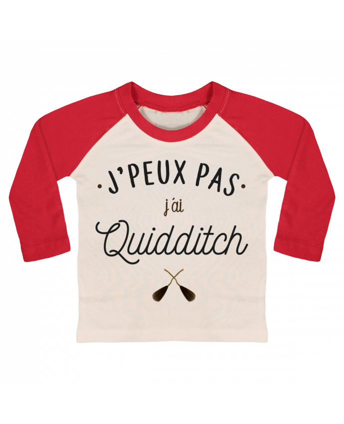 Tee-shirt Bébé Baseball ML J'peux pas j'ai Quidditch par La boutique de Laura
