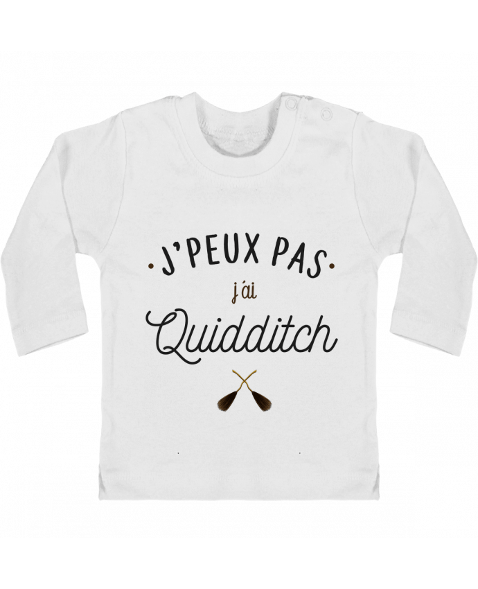 Baby T-shirt with press-studs long sleeve J'peux pas j'ai Quidditch manches longues du designer La boutique de Laura