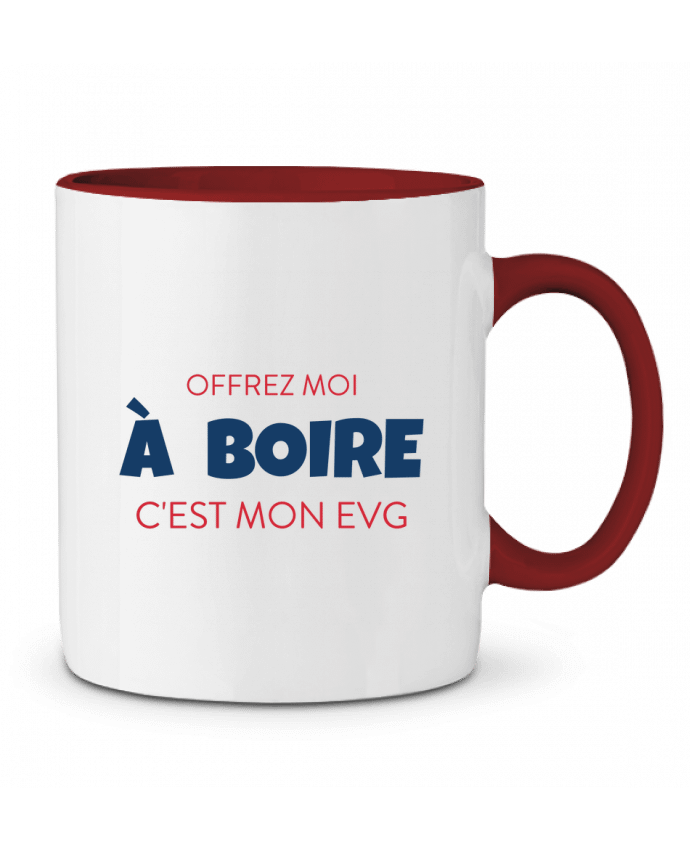 Mug bicolore Offrez moi à boire c'est mon EVG tunetoo