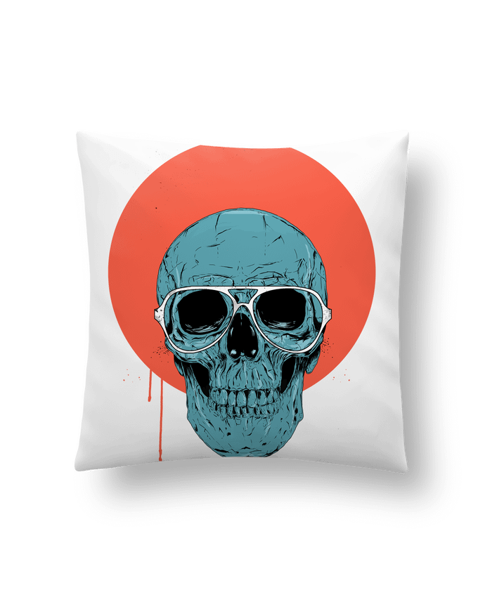 Cushion synthetic soft 45 x 45 cm Blue skull by Balàzs Solti