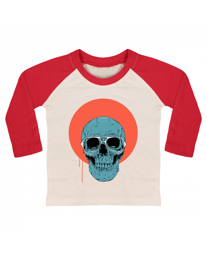 Camiseta Bebé Béisbol Manga Larga Blue skull por Balàzs Solti
