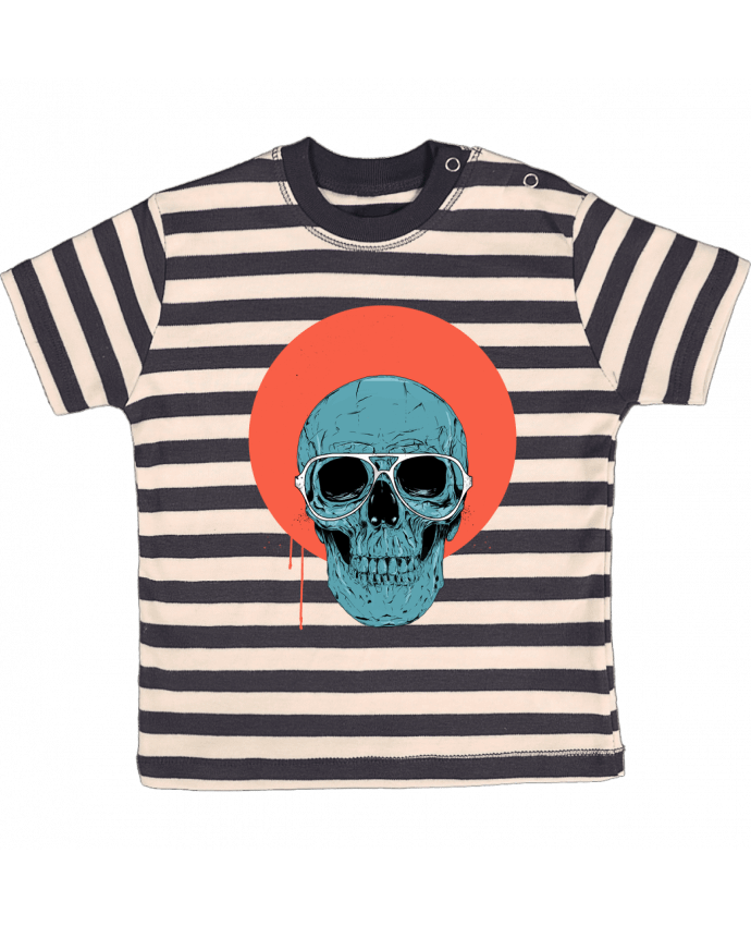 T-shirt baby with stripes Blue skull by Balàzs Solti
