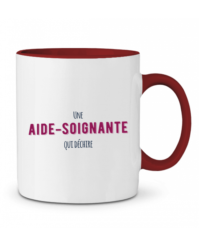 Mug bicolore Une aide soignante qui déchire tunetoo