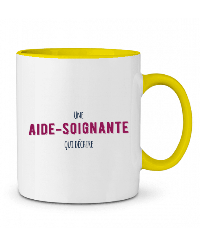 Mug bicolore Une aide soignante qui déchire tunetoo