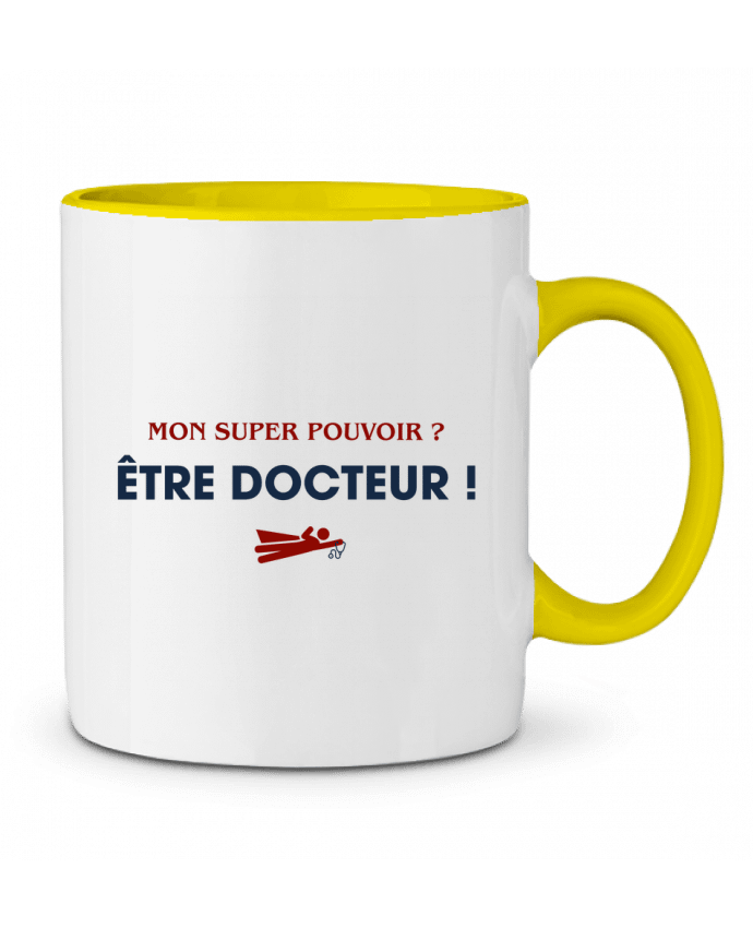 Mug bicolore Mon super-pouvoir ?  être docteur ! tunetoo