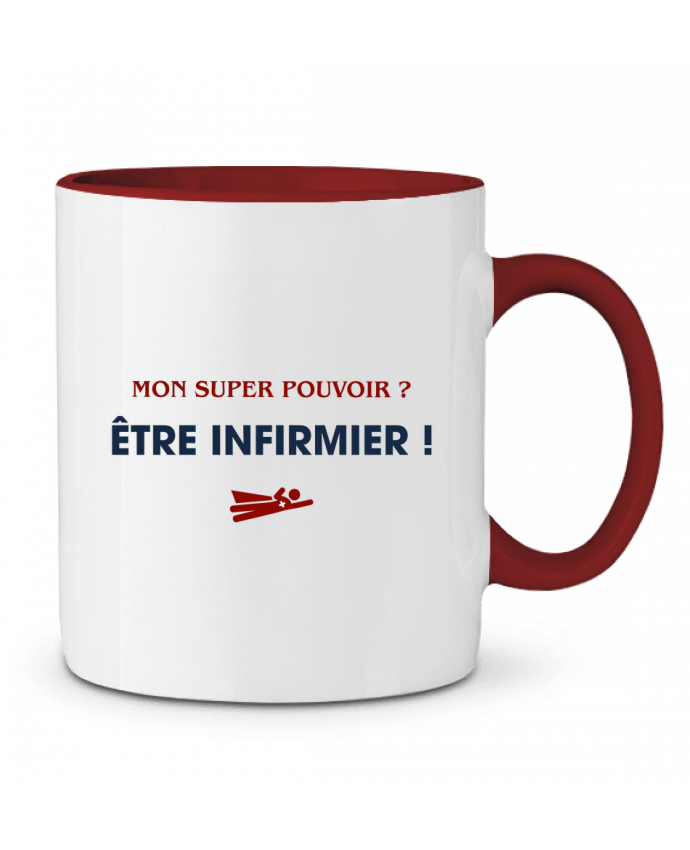 Mug bicolore Mon super pouvoir ? être infirmier ! tunetoo