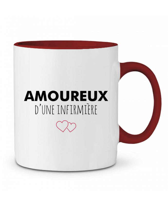 Mug bicolore Amoureux d'une infirmière tunetoo